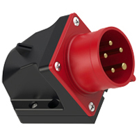 IEC 60309 Wall Mount Inlet Str Type, IP44 Rated, 20A 200-415V, 16A 220/380-240/<br>415V, 6H, IEC 309 
